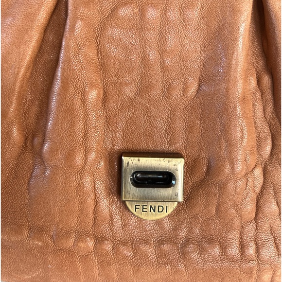 Fendi B Authentic Buckle Bag, Brown with Black Patent Leather - Picture 4 of 15